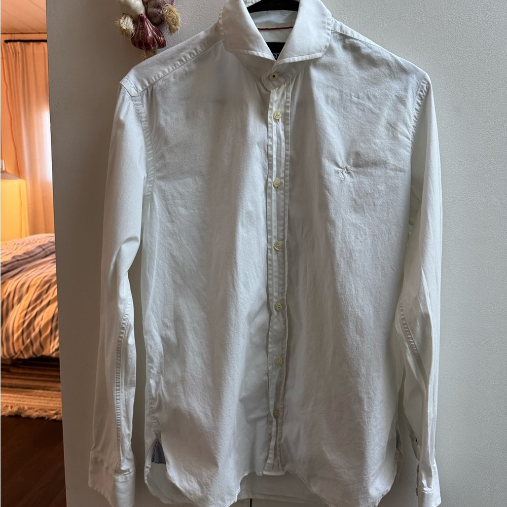 Ferrari White Casual Button Down Shirt
